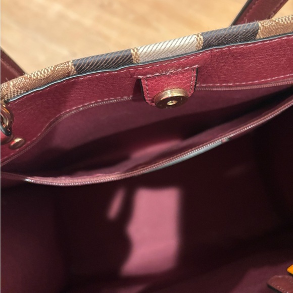 Coach Dempsey Tan and Orange Signature Tote - Picture 6 of 7